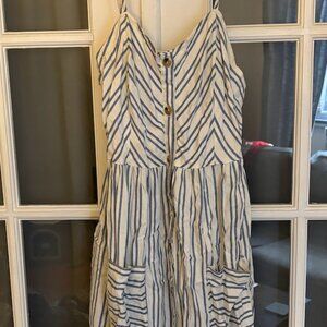 Altar'd State Blue & White Stripe Dress - Medium